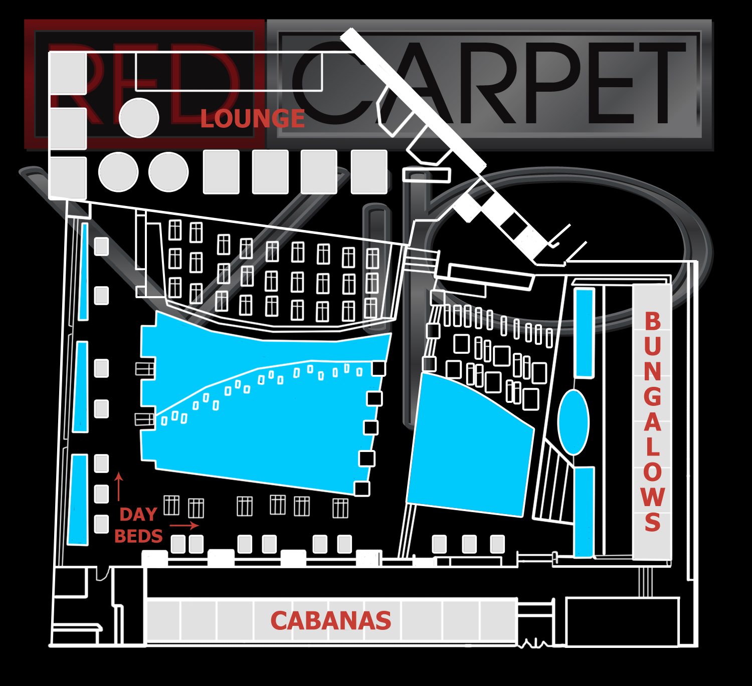 Las Vegas Pool Party Maps Red Carpet VIP